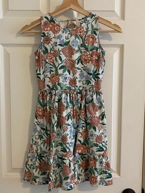 Janie and Jack Floral Sleeveless Cotton Dress